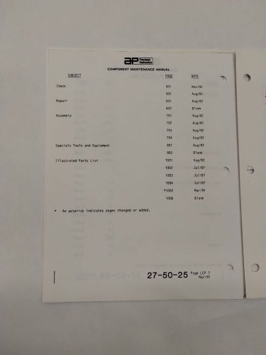 Ap precision hydraulics two-way restrictor part no 07-3624-a/ maintenance /parts