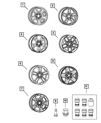 Genuine mopar aluminum wheel 04755564aa