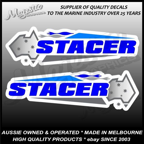 Stacer - 450mm x 135mm x 2 - blue - left &amp; right pair - boat decals