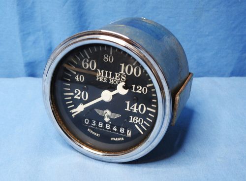 Rare! vintage original stewart warner wings curved glass speedometer