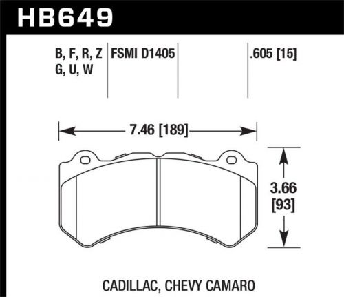 Hawk performance hb649d.605 er-1 disc brake pad for 14-18 chevrolet corvette