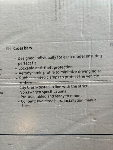 Oem 2018-2023 vw volkswagen atlas crossbar roof bars; only used twice; excellent