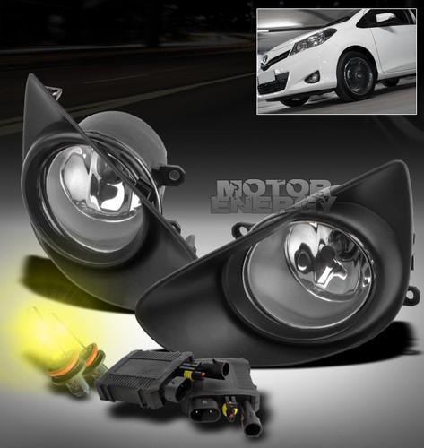 2012-2013 toyota yaris bumper driving fog lights w/3000k hid+harness+switch kit