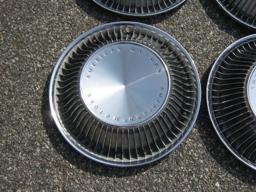 Genuine 1972 to 1987 amc gremlin hornet pacer 14 inch hubcaps wheel covers