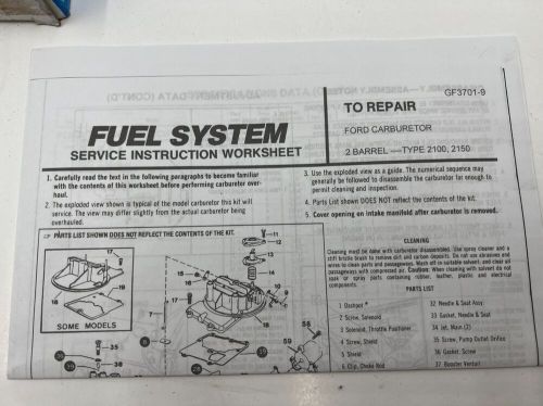 Hygrade carburetor repair hardware assembly  1551s 31023