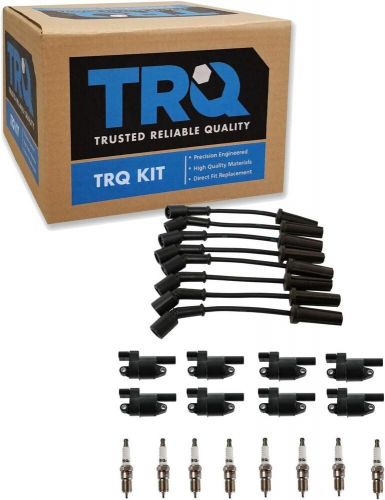 Trq ignition coil iridium spark plug &amp; wire kit for chevy gmc truck suv new