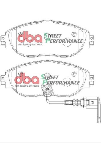 Front dba street performance pads with grooved discs to fit audi s3 quattro 8v