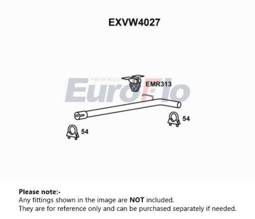 Exhaust pipe fits seat ibiza 1.9d centre 02 to 10 euroflo 5z0253201b 6q0253201