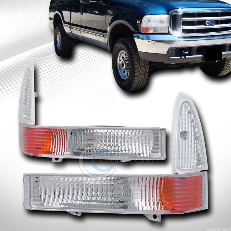 Euro amber lens signal bumper corner lights lamp k2 99/00-04 ford f250 excursion