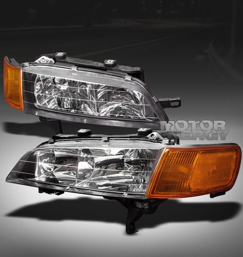 1994 1995 1996 1997 honda accord crystal black headlights w/amber corner signal