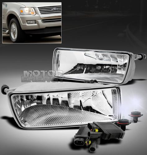 2006-2010 ford explorer/2007+ sport trac bumper clear fog light+hid 8000k+switch