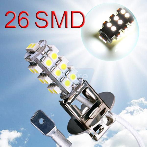 H3 26 smd pure white fog parking signal led car light bulb lamp