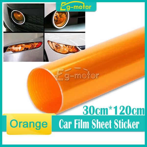 30x120cm car vehicle vinyl film decal sticker fog light headlight smoke orange