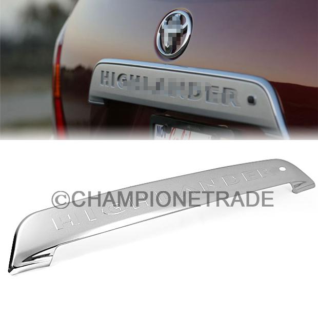 Chrome rear tailgate back door trunk lid plate cover trim for toyota highlander