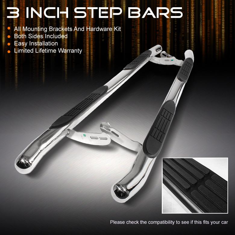 01-07 highlander 04-06 rx330 3" polished stainless steel side step bar boards