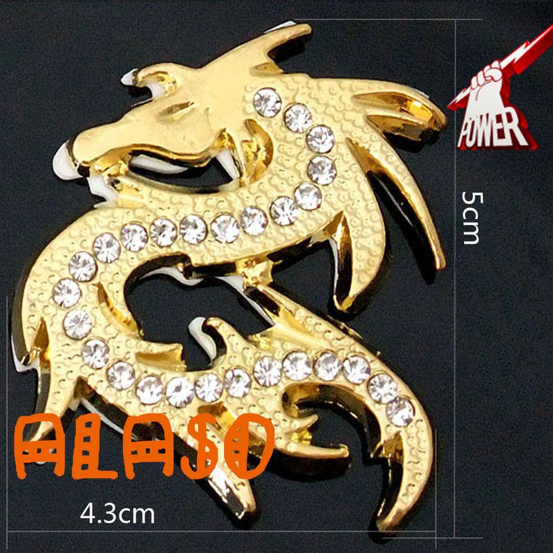 Golden chinese dragon car sticker auto bike 3d chrome decal sticker aa07