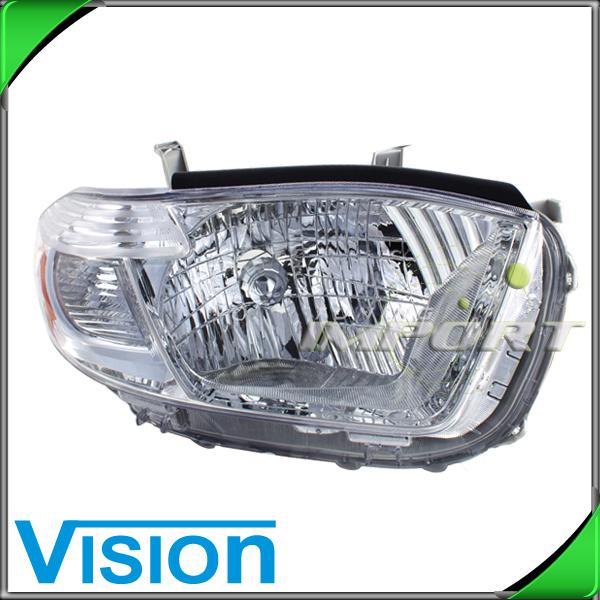 Passenger right side headlight lamp assembly replacement 08-10 toyota highlander