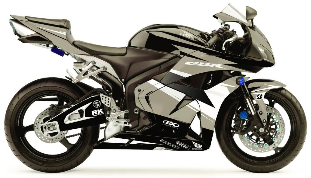 Factory effex ev-r complete graphic kit black white for honda cbr600rr 2009-2013