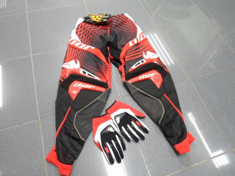 Motocross pants thor riding gear honda crf sz 32 brand new with lg gloves rmx cr