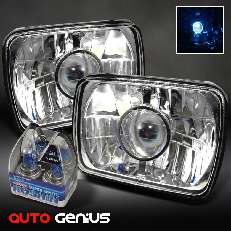 4500k super white bulb+7x6 projector headlights h6014/h6052/h6054 lamps upgrade