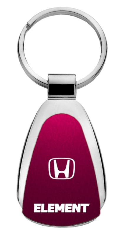 Honda element burgundy teardrop keychain / key fob engraved in usa genuine