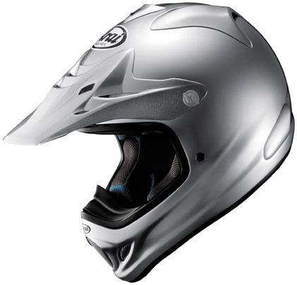 New arai vx-pro-3 offroad/motocross adult helmet, aluminum silver, med/md