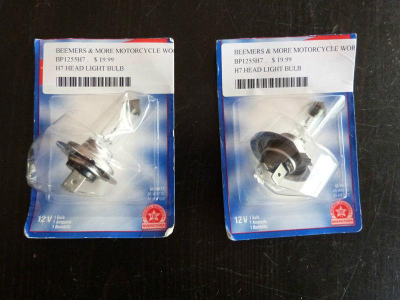 2 - federal mogul h7 head light bulb 12v 55 watt nip