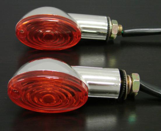 Chrome red mini rear turn signals for honda cbr suzuki gsxr 600 1000 ninja r1 r6