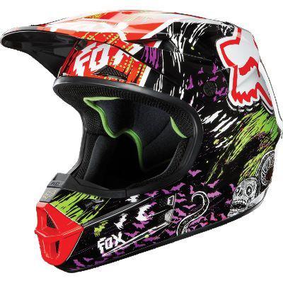 Fox racing helmet - v1 pilot - pestilence - black/purple - xx-large