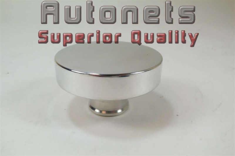 Polished aluminum valve cover plain smooth oil cap plug push in style gm chevy