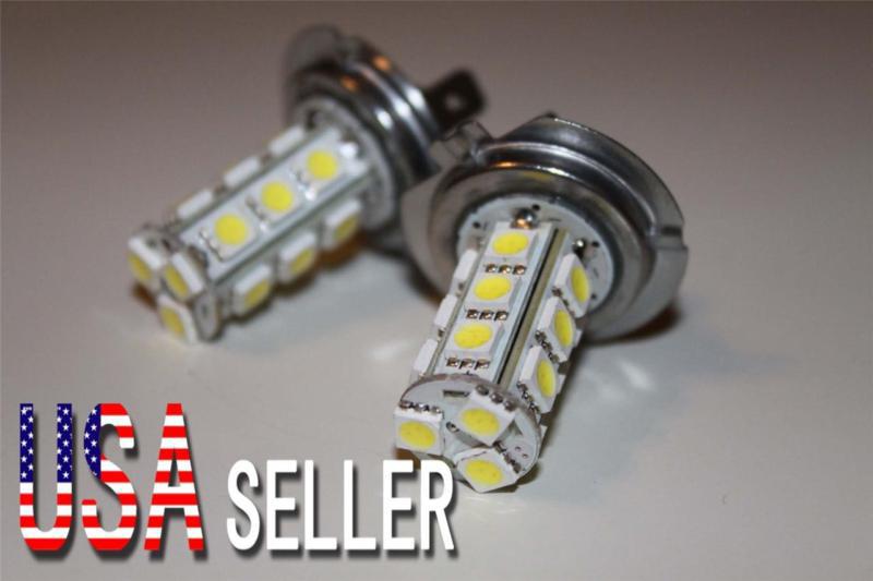 2x new h7 18 led fog driving light 5050 smd car bulbs - white