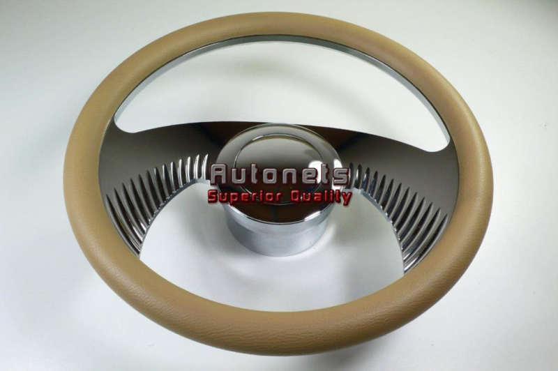 Beige wings chevy gm buick pontiac aluminum steering wheel horn button adapter