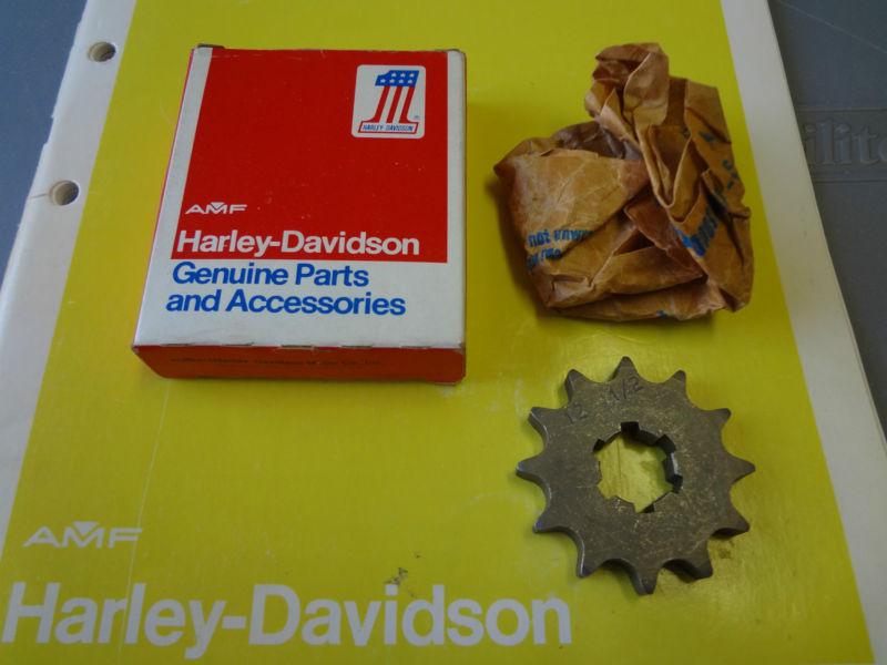 Nos oem aermacchi harley 35202-73p 12t drive chain sprocket for 1973-75 x-90 amf