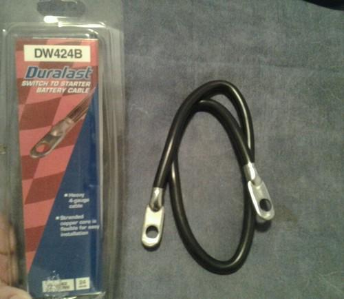 Duralast switch to starter battery cable, dw424b, heavy 4 gauge cable