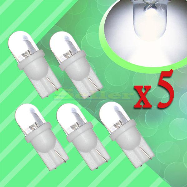 5pcs t10 194 w5w 1 led pure white dome instrument car light bulb lamp