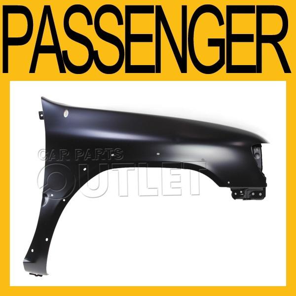 1999-2002 nissan pathfinder le front fender primered steel s.guard mldg holes rh