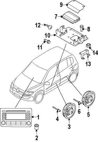 Volkswagen n90765701 genuine oem factory original front dr speaker rivet