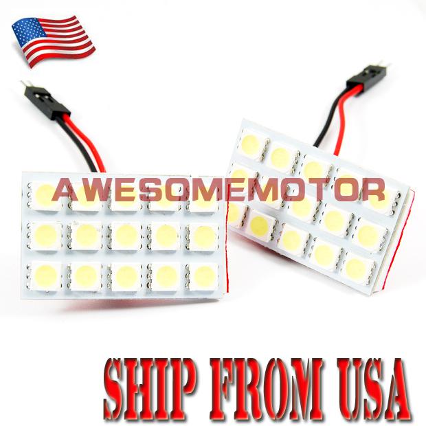 Us 2x hot truck door indicator interior white led dome light lamp bulbs 15 smd  