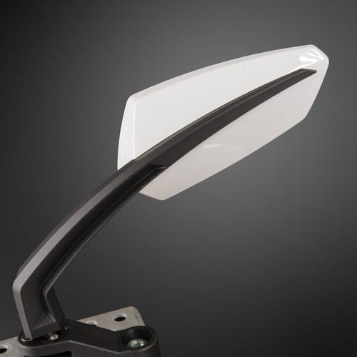 White & black tulip style mirrors for yamaha vmx1200 v-max bt1100 bulldog