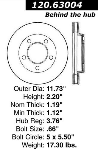 Centric-power slot 126.63004sr stoptech sport rotors 74-80 cj5 cj7 scout ii