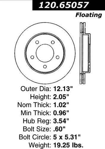 Centric-power slot 126.65057sr stoptech sport rotors