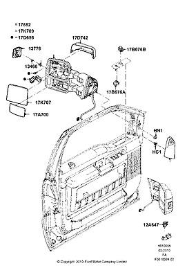 Bc3z17682ca ford mirror assy - rear view outer