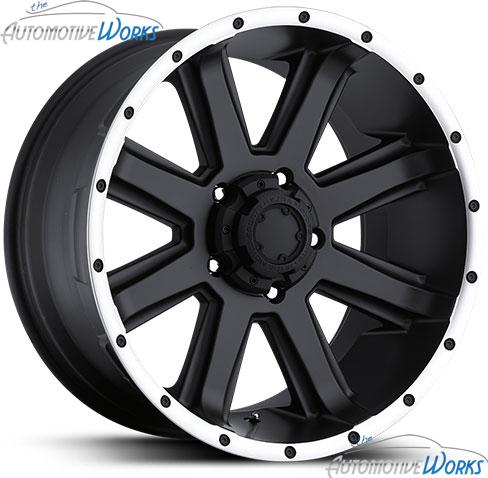 1 - 17x9 ultra 195 crusher 6x139.7 6x5.5 -12mm black machined wheel rim inch 17"