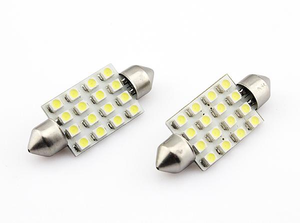 10x 42mm car interior 16 led white smd light 3528 dome lamp bulb 211-2 212-2 578