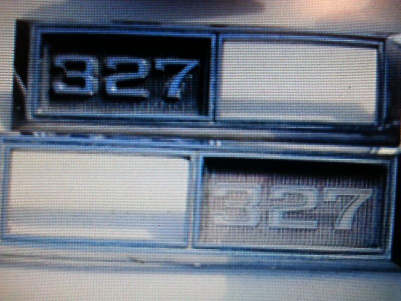  68 chevy   caprice impala 327 fender badges set  good shape 