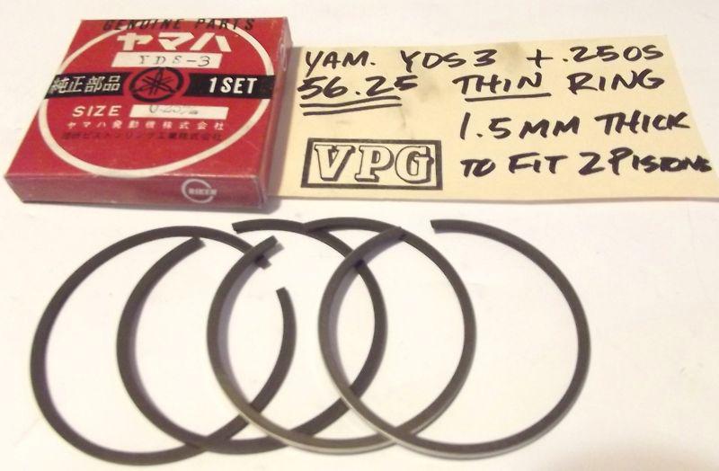 Genuine yamaha yds3 250cc piston ring set "1.5mm thin" +.25mm os 56.25mm 