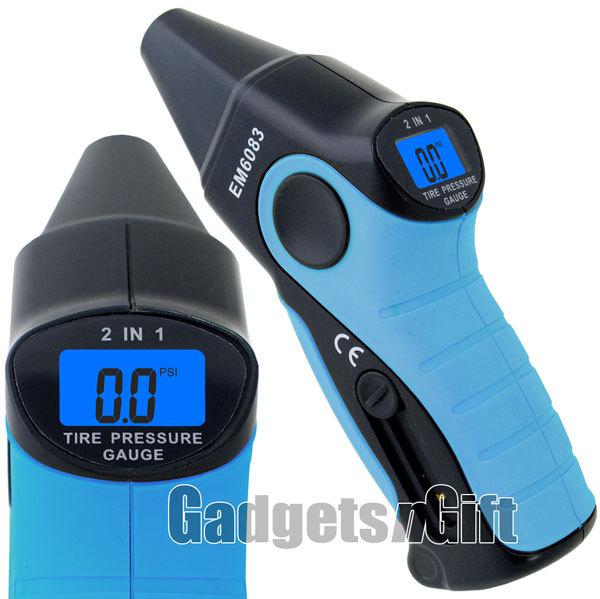 2 in 1 digital pressure gauge tire tread depth electronic backlight display air