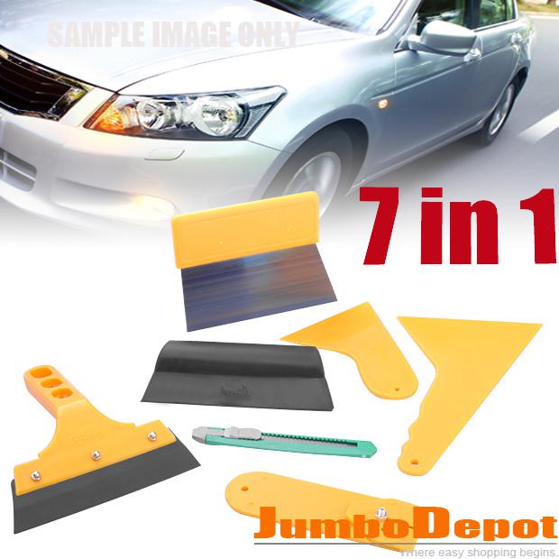 Newest useful 7in1 cars window scraper wrapping film application squeegee tools