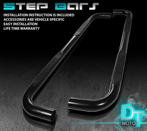 98-11 ford ranger super/extended cab 3" side step nerf bar running board black