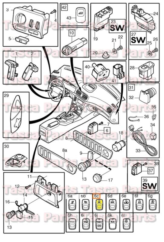 Brand new oem anti-spin control switch 1999-2009 volvo s60 s80 v70 v70xc